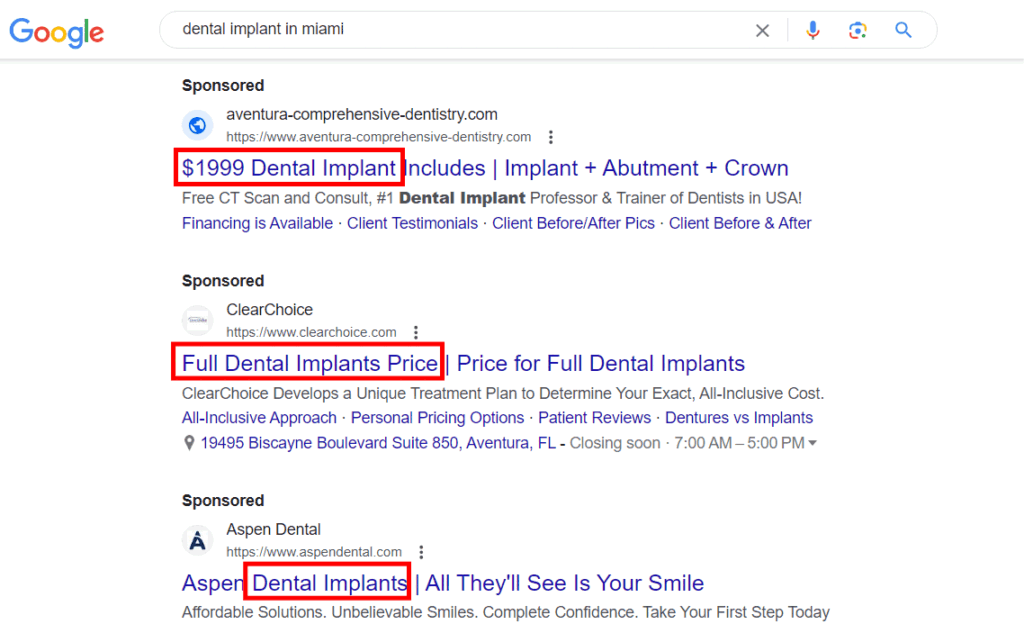 google ads for dentist step 15